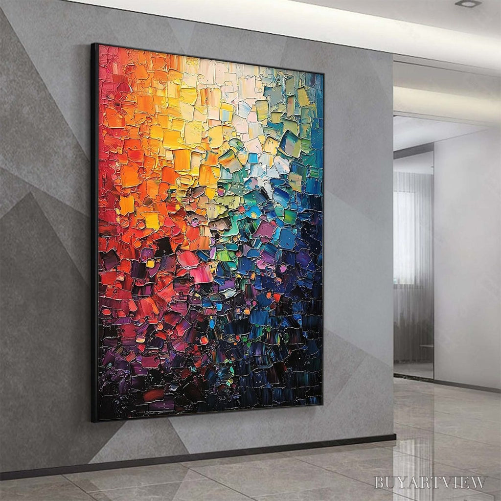 ARTOVITAS Color Symphony – Textured Abstract Impasto Oil Painting - image 5