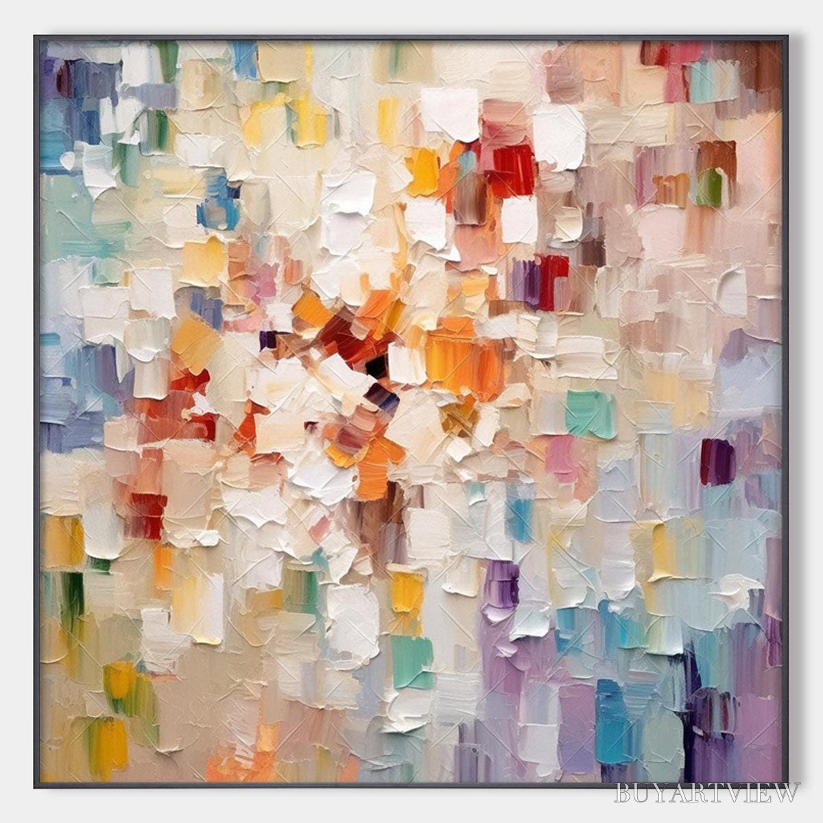 ARTOVITAS Whispers of Light – Textured Abstract Oil Painting - image 1