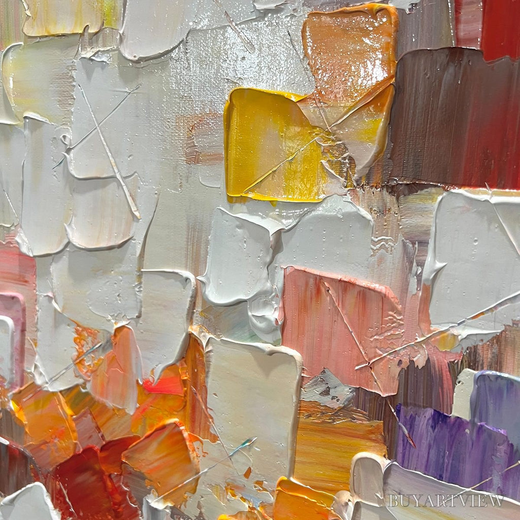 ARTOVITAS Whispers of Light – Textured Abstract Oil Painting - image 3