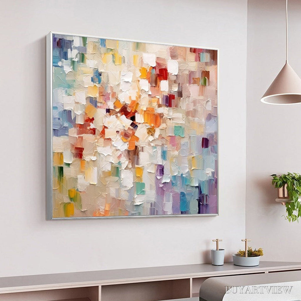ARTOVITAS Whispers of Light – Textured Abstract Oil Painting - image 4