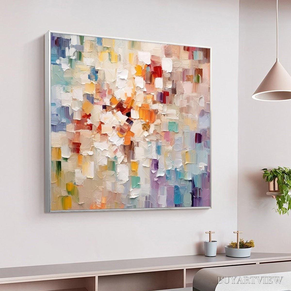 ARTOVITAS Whispers of Light – Textured Abstract Oil Painting - image 4