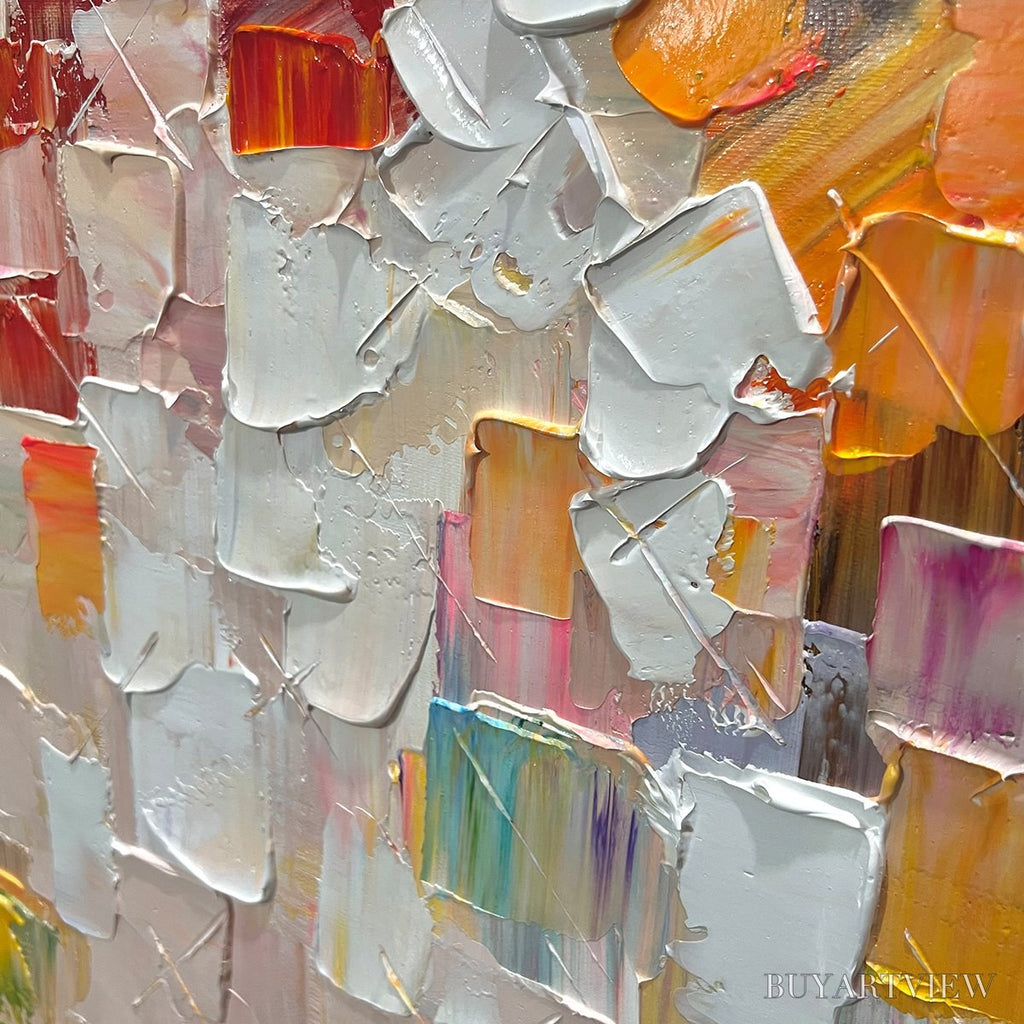 ARTOVITAS Whispers of Light – Textured Abstract Oil Painting - image 5