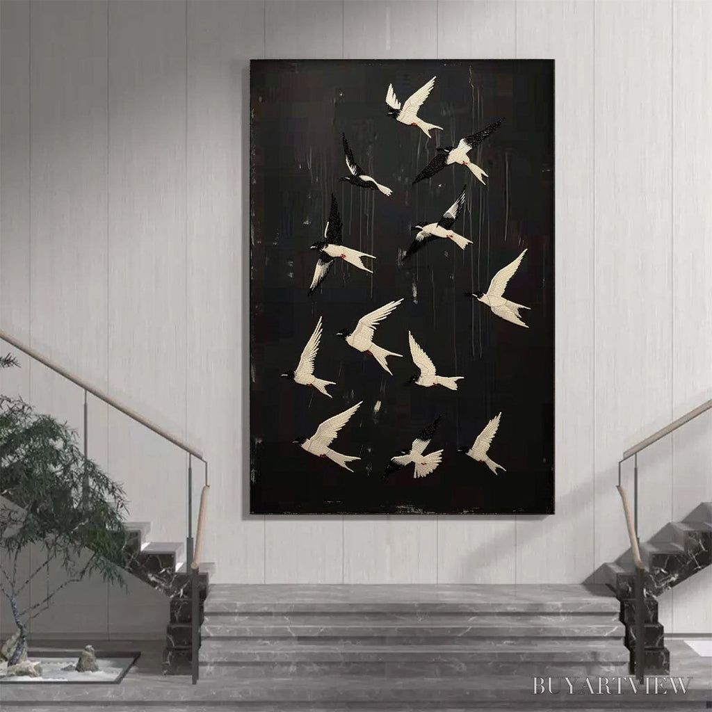 ARTOVITAS Ascension – Beaded Birds on Textured Canvas - image 2