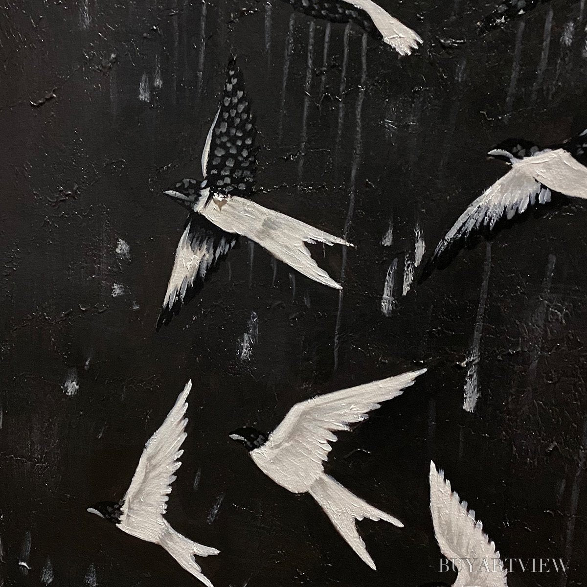 ARTOVITAS Ascension – Beaded Birds on Textured Canvas - image 3