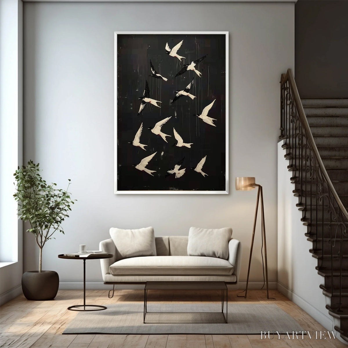 ARTOVITAS Ascension – Beaded Birds on Textured Canvas - image 4