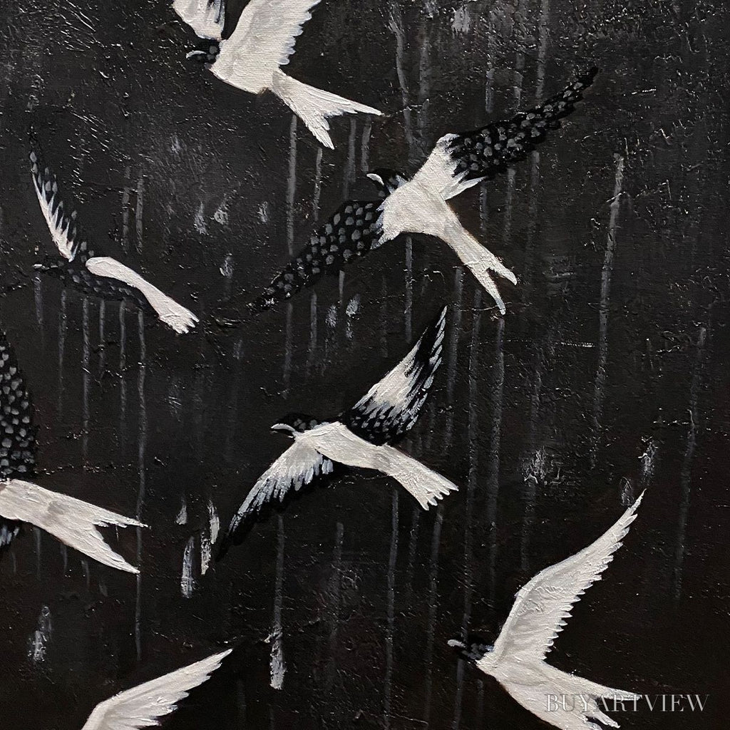 ARTOVITAS Ascension – Beaded Birds on Textured Canvas - image 5