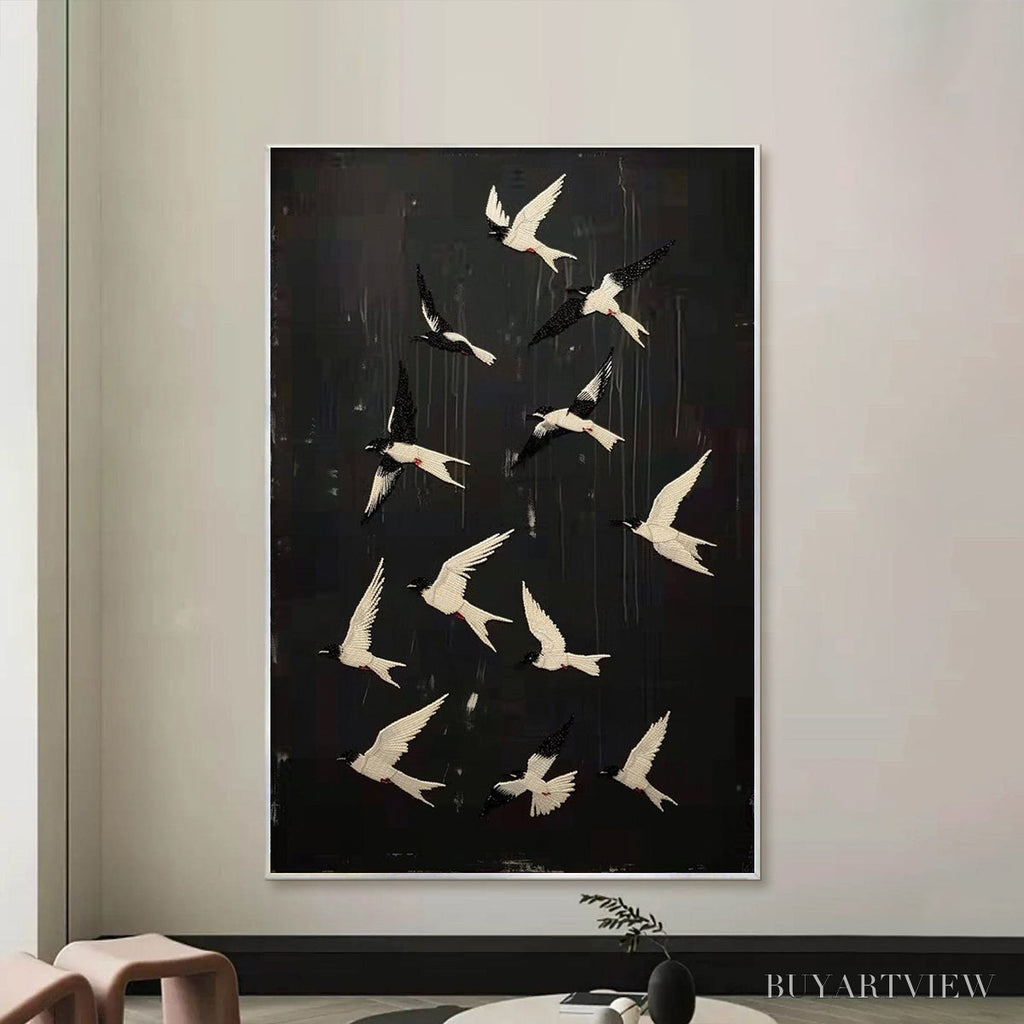 ARTOVITAS Ascension – Beaded Birds on Textured Canvas - image 6