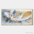 ARTOVITAS Gilded Plume – Textured Feather Oil Painting Canvas - image 1