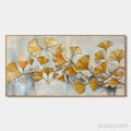 ARTOVITAS Golden Ginkgo – Textured Gold Leaf Oil Painting on Canvas - image 1