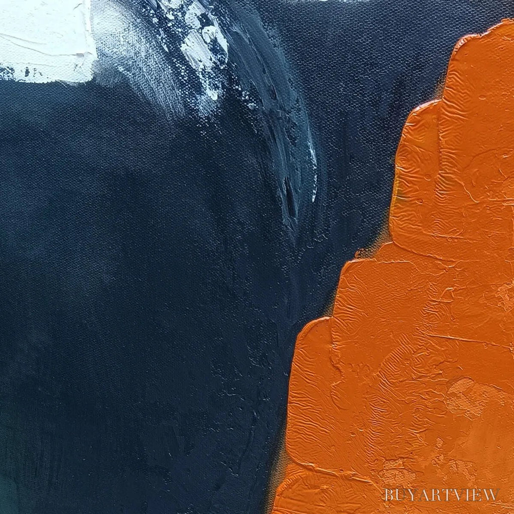 ARTOVITAS Ochre Flow – Abstract Oil Painting on Canvas - image 3