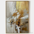 ARTOVITAS Golden Whispers – Textured Abstract Painting in Beige, White, and Gold - image 1