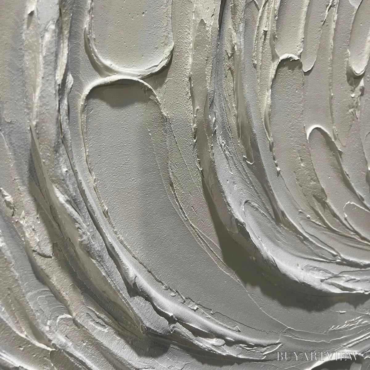 ARTOVITAS Whispers of the Wind – Panoramic Textured Abstract Painting in Neutral Tones, Modern , Beige and Grey - image 6