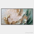 ARTOVITAS Jade Aurora – Green and Gold Abstract Impasto Oil Painting - image 1