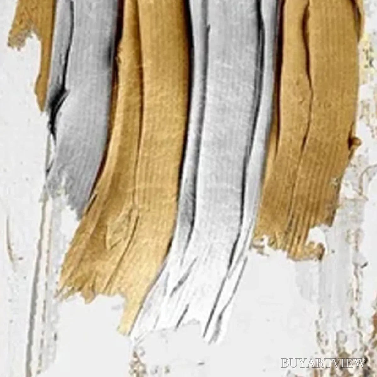 ARTOVITAS Golden Lines Diptych – Textured Abstract Painting Set of 2, Vertical - image 3