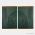 ARTOVITAS Green Textured Arches Diptych – Textured Abstract Painting Set of 2, Square - image 1