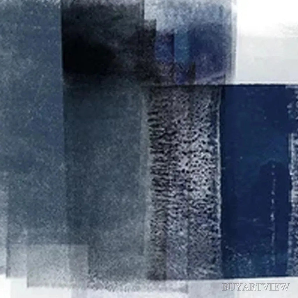ARTOVITAS Blue Abstract Triptych – Abstract Painting Set of 3, Vertical - image 3