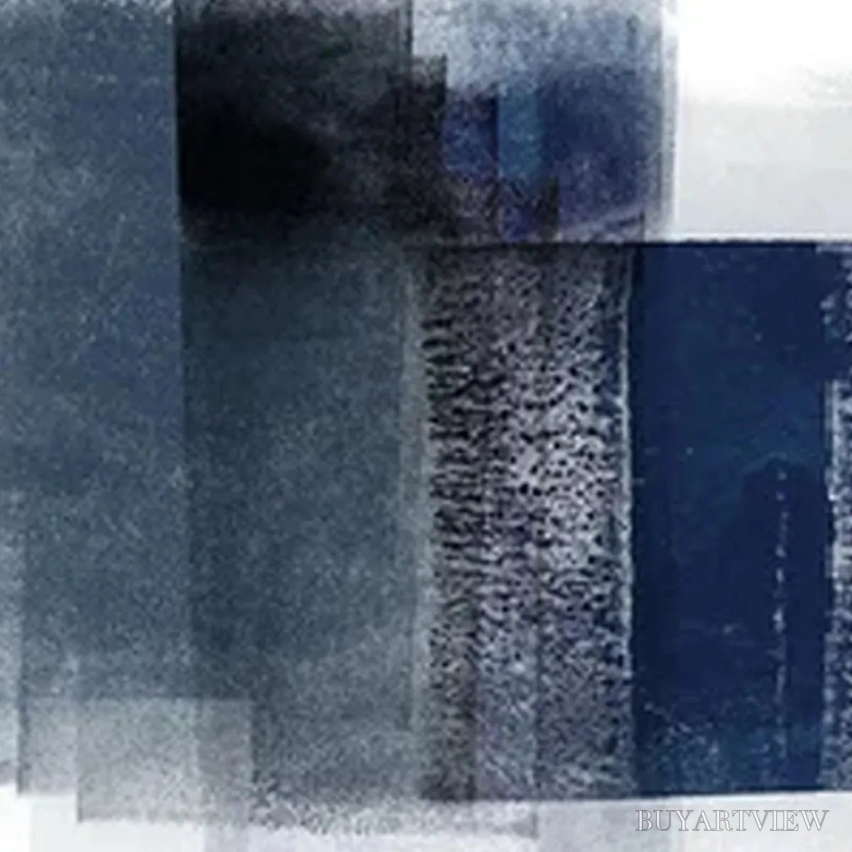 ARTOVITAS Blue Abstract Triptych – Abstract Painting Set of 3, Vertical - image 3
