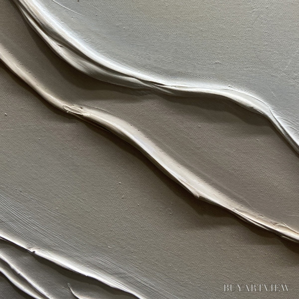 ARTOVITAS Beige Textured Abstract Diptych – Textured Abstract Painting Set of 2, Square - image 3