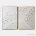 ARTOVITAS White Textured Lines Diptych – Textured Abstract Painting Set of 2, Vertical - image 1