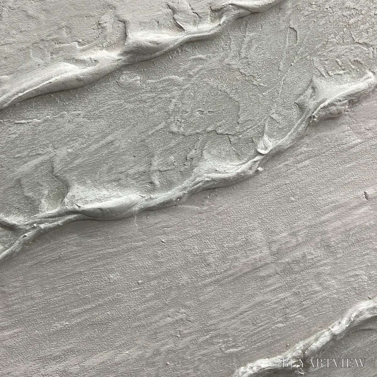 ARTOVITAS White Textured Lines Diptych – Textured Abstract Painting Set of 2, Vertical - image 3