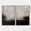 ARTOVITAS Black & White Abstract Diptych – Textured Abstract Painting Set of 2, Vertical - image 1