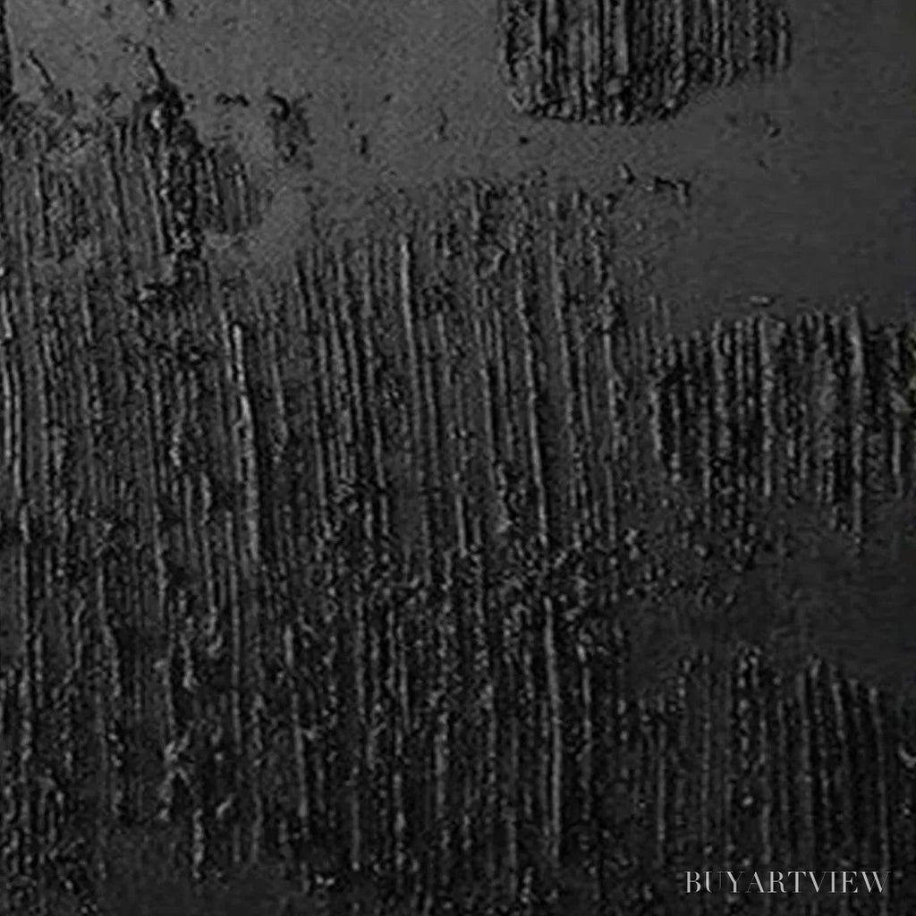 ARTOVITAS Black Textured Diptych – Textured Abstract Painting Set of 2, Vertical - image 4