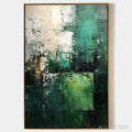 ARTOVITAS Textured Green Abstract – Impasto Abstract Painting, Vertical - image 1