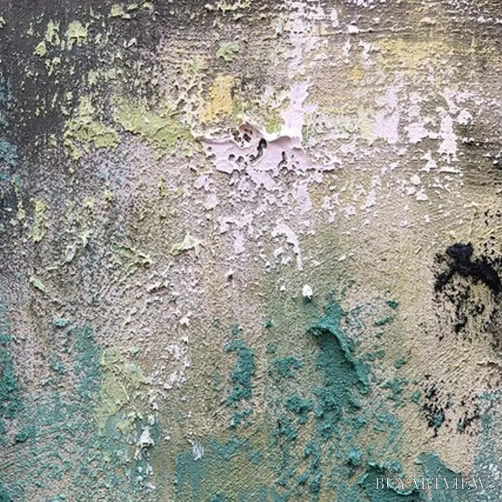 ARTOVITAS Textured Green Abstract – Impasto Abstract Painting, Vertical - image 3