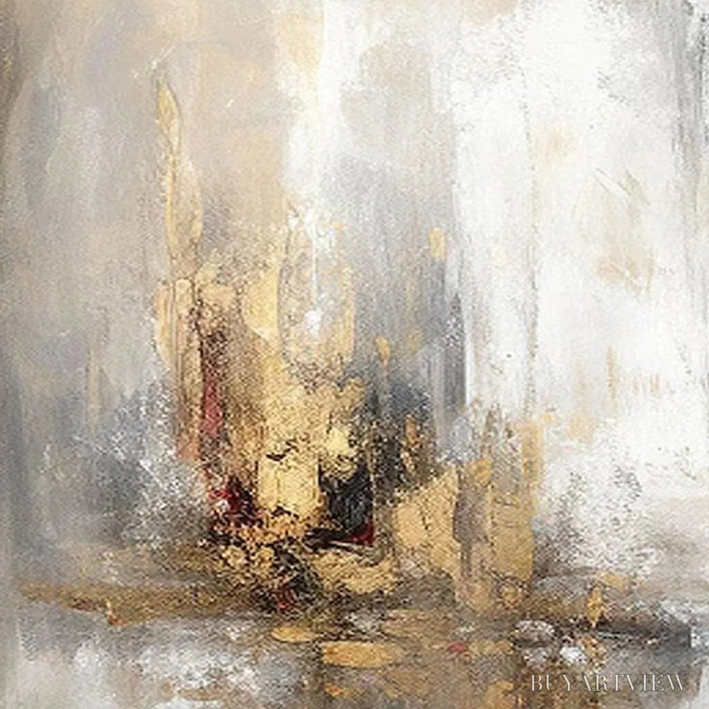 ARTOVITAS Golden Abstract – Textured Abstract Painting, Vertical - image 3