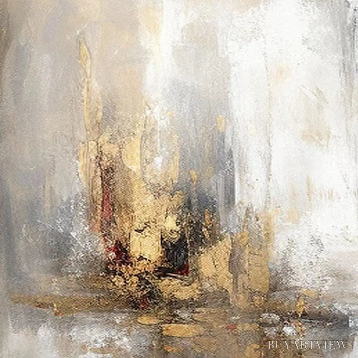 ARTOVITAS Golden Abstract – Textured Abstract Painting, Vertical - image 3