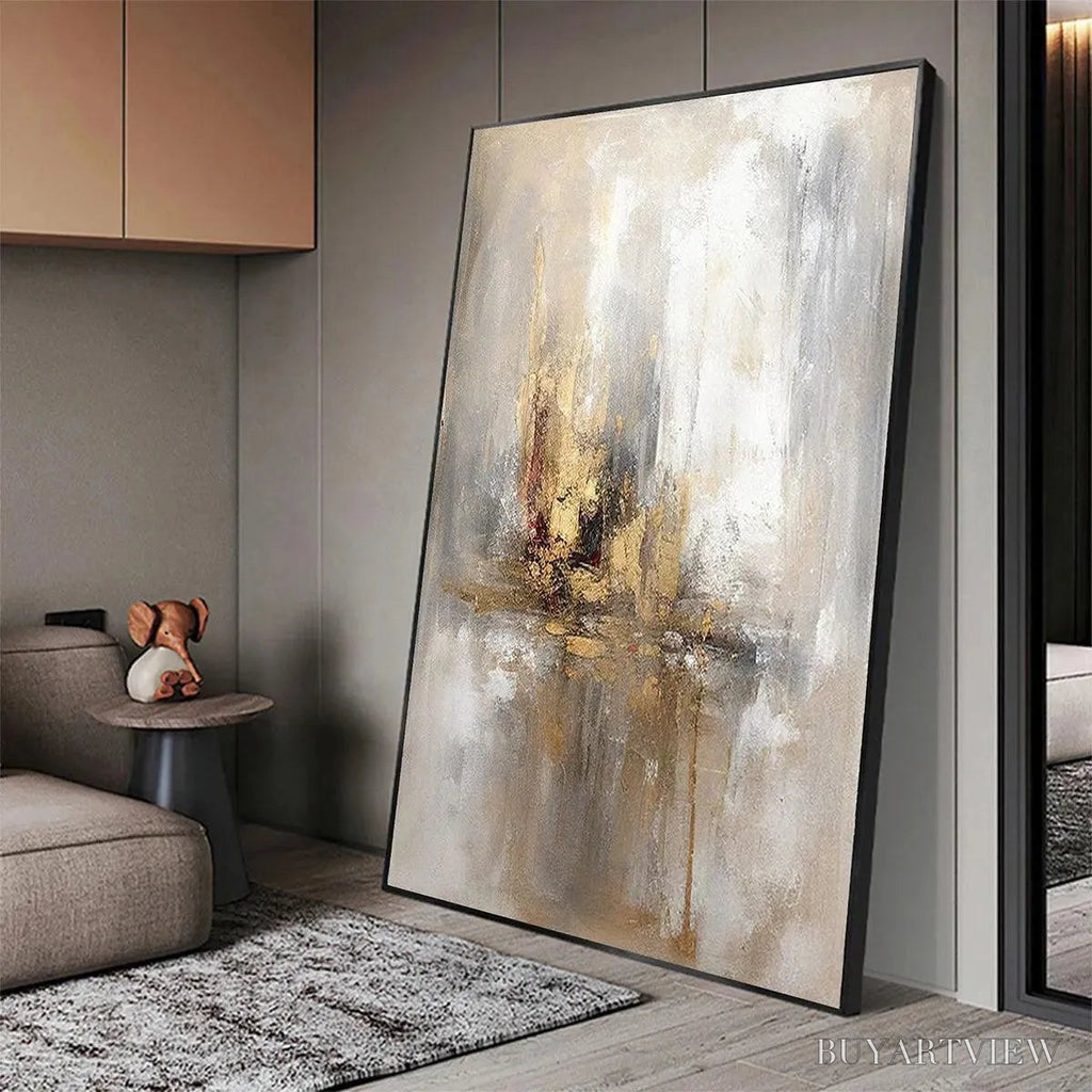 ARTOVITAS Golden Abstract – Textured Abstract Painting, Vertical - image 4
