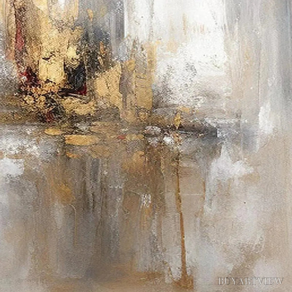 ARTOVITAS Golden Abstract – Textured Abstract Painting, Vertical - image 5