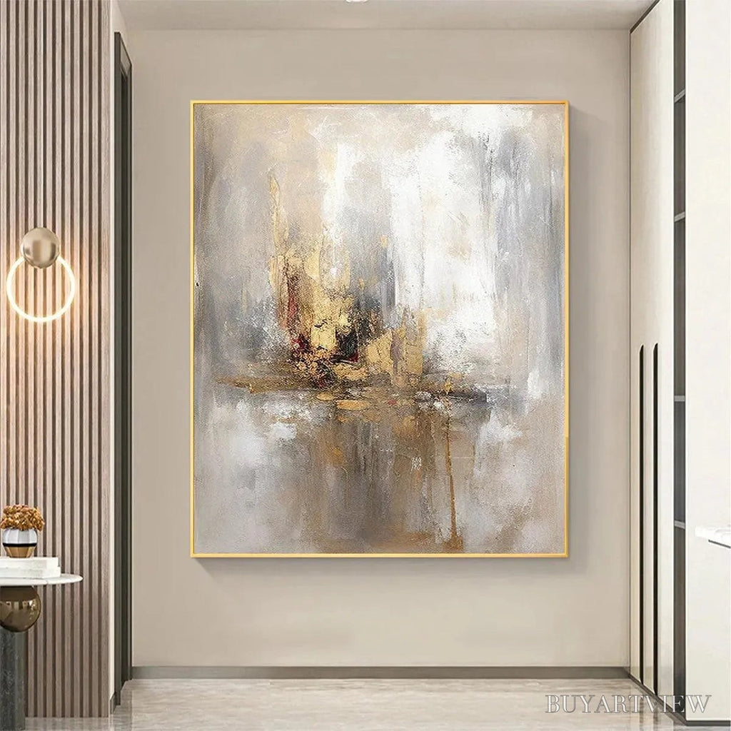 ARTOVITAS Golden Abstract – Textured Abstract Painting, Vertical - image 6