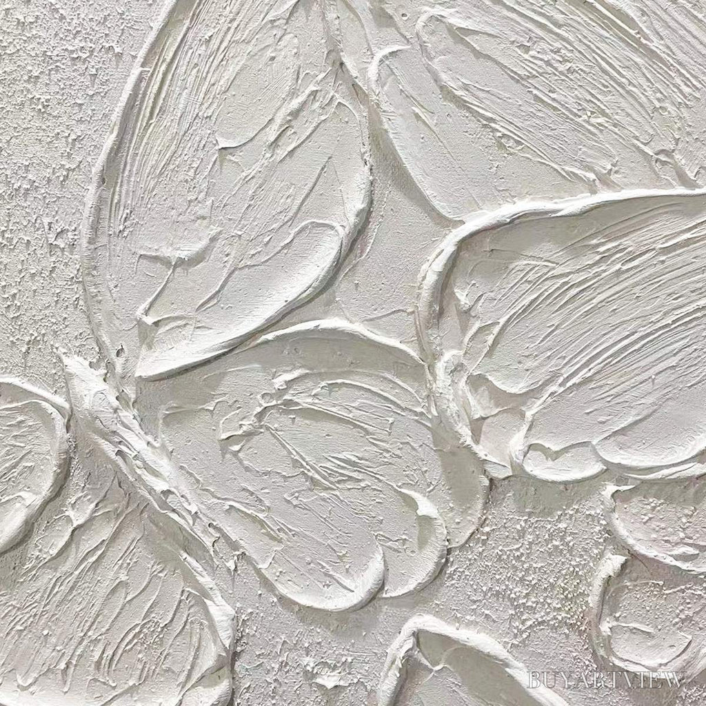 ARTOVITAS White Butterflies – 3D Butterfly Impasto Painting, Vertical - image 6