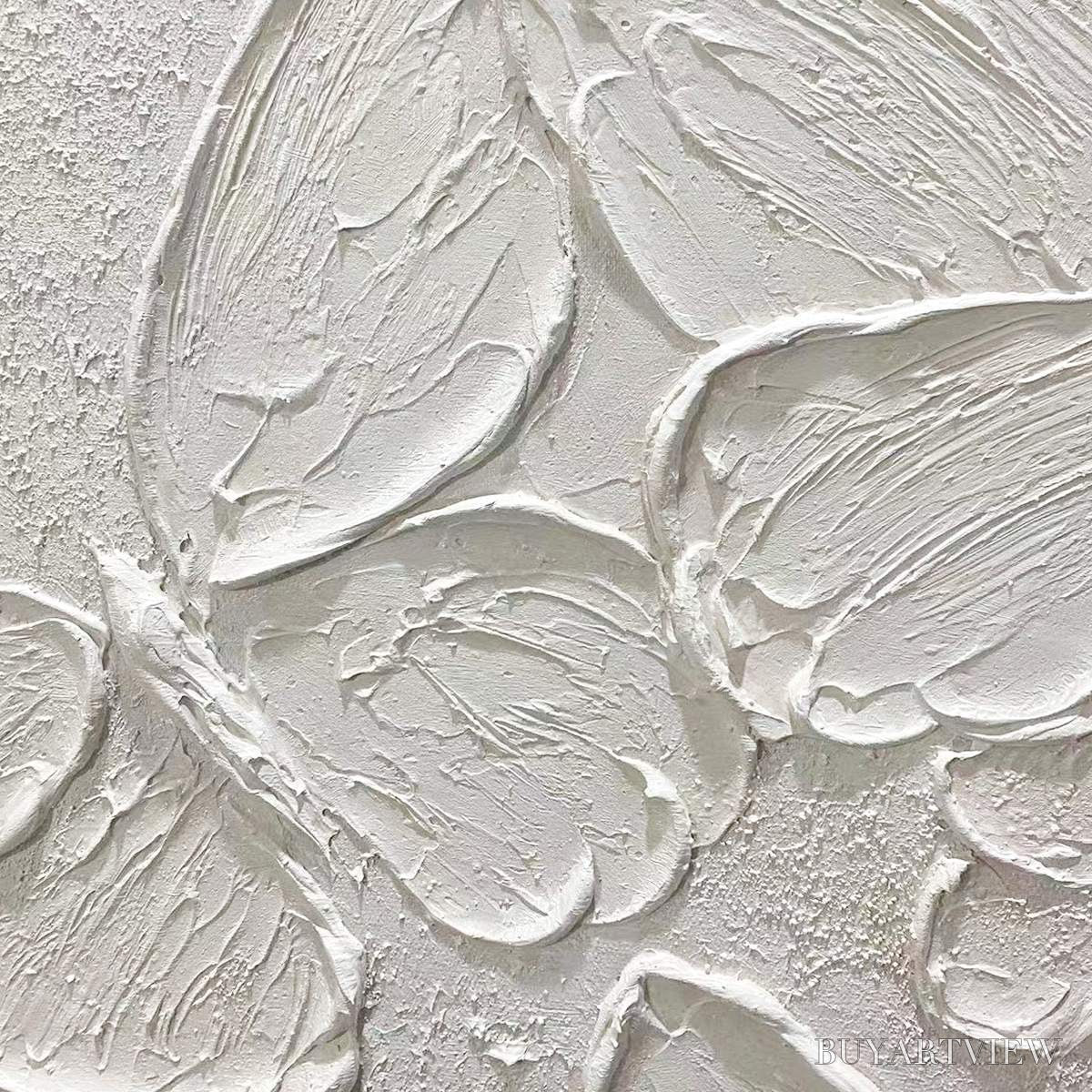 ARTOVITAS White Butterflies – 3D Butterfly Impasto Painting, Vertical - image 6