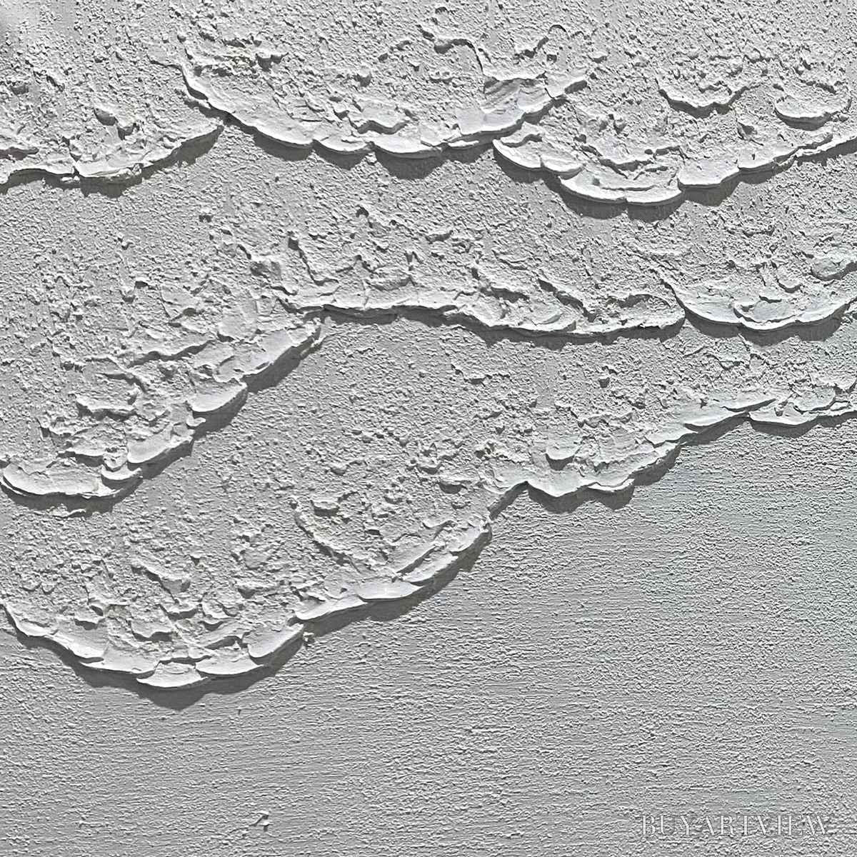 ARTOVITAS White Textured Waves Diptych – Textured Abstract Painting Set of 2, Vertical - image 3