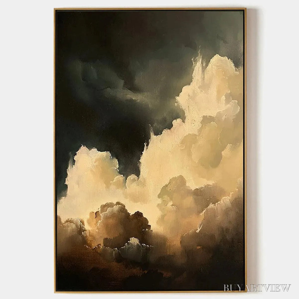 ARTOVITAS Stormy Skies – Textured Cloudscape Painting, Vertical - image 1