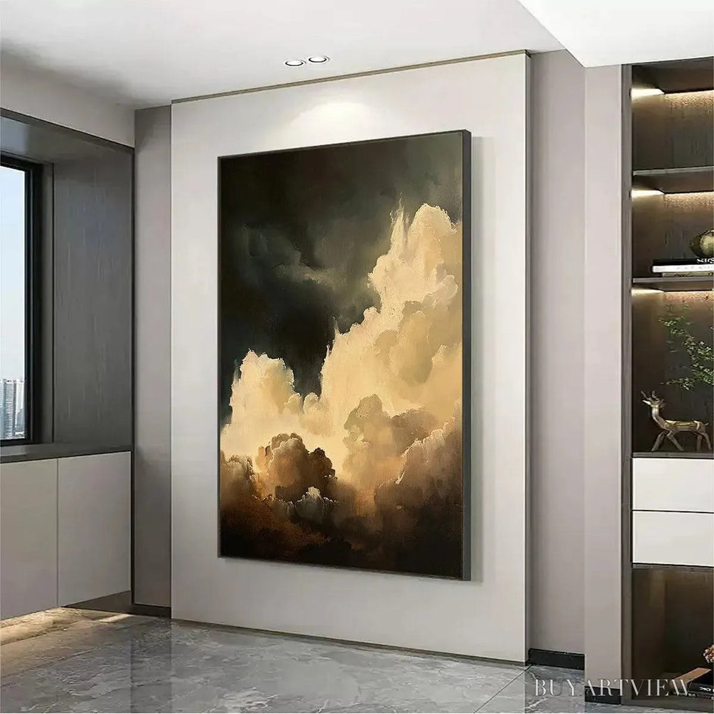 ARTOVITAS Stormy Skies – Textured Cloudscape Painting, Vertical - image 2