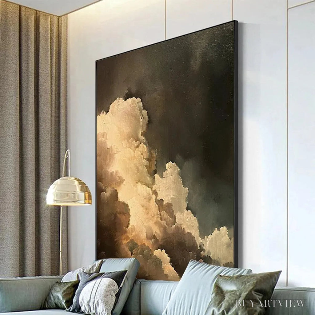 ARTOVITAS Evening Clouds – Textured Cloudscape Painting, Vertical - image 2
