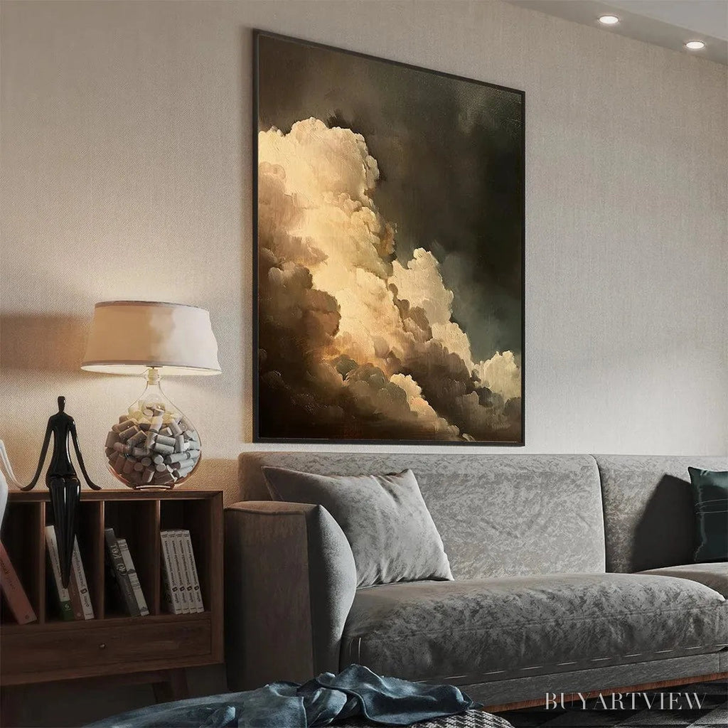 ARTOVITAS Evening Clouds – Textured Cloudscape Painting, Vertical - image 4