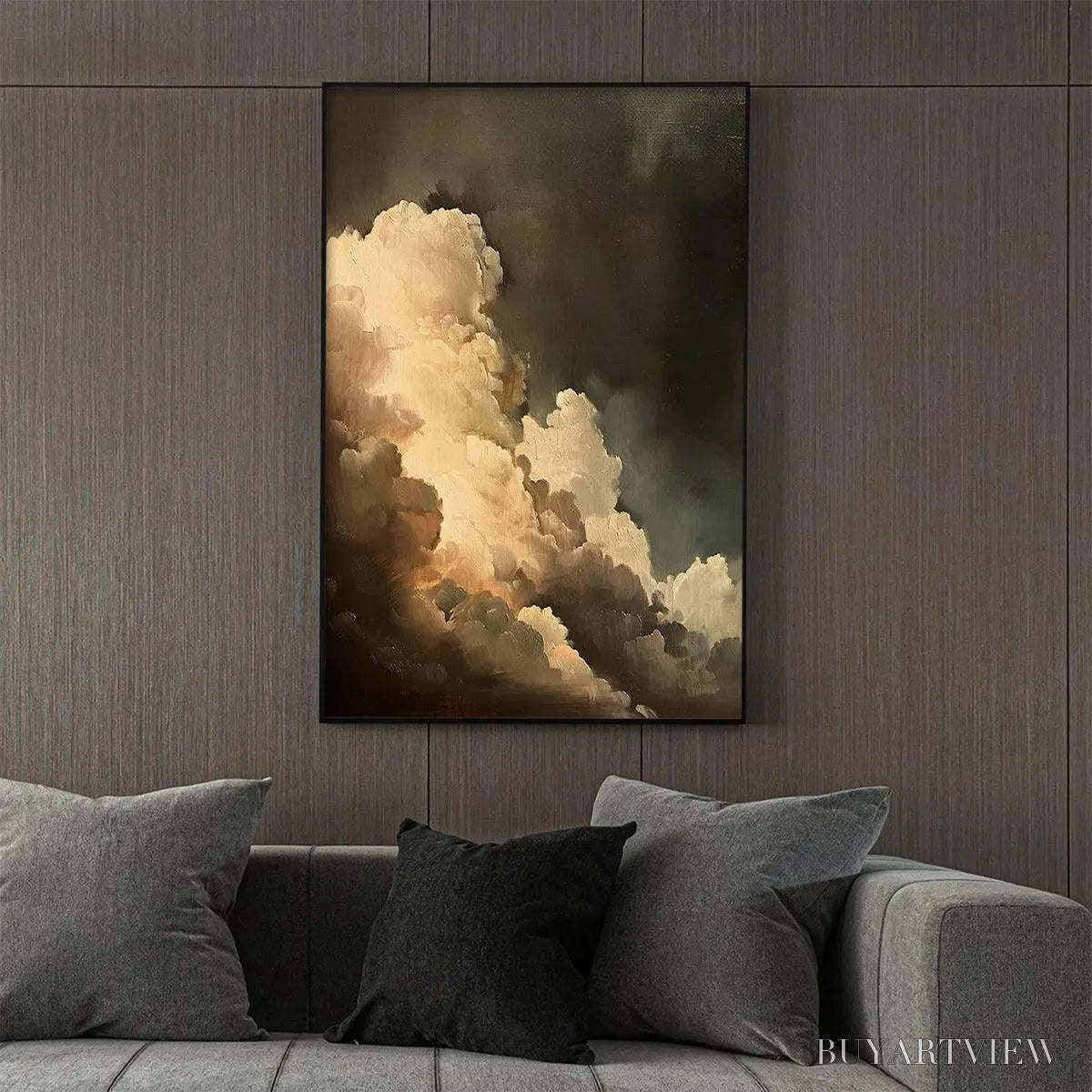 ARTOVITAS Evening Clouds – Textured Cloudscape Painting, Vertical - image 5