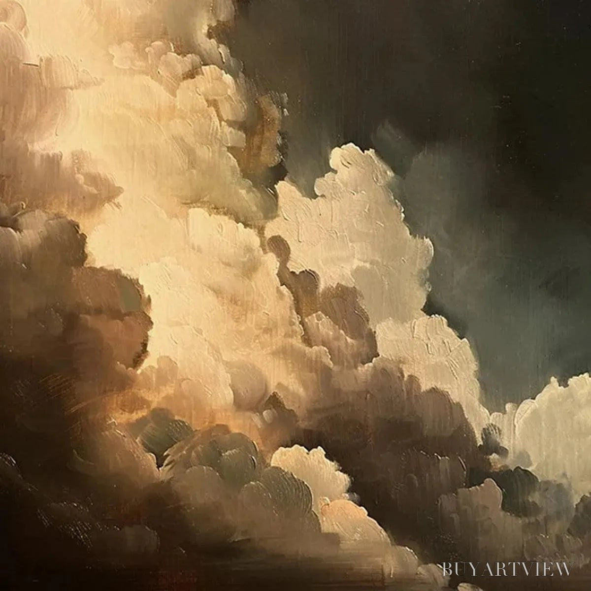 ARTOVITAS Evening Clouds – Textured Cloudscape Painting, Vertical - image 6