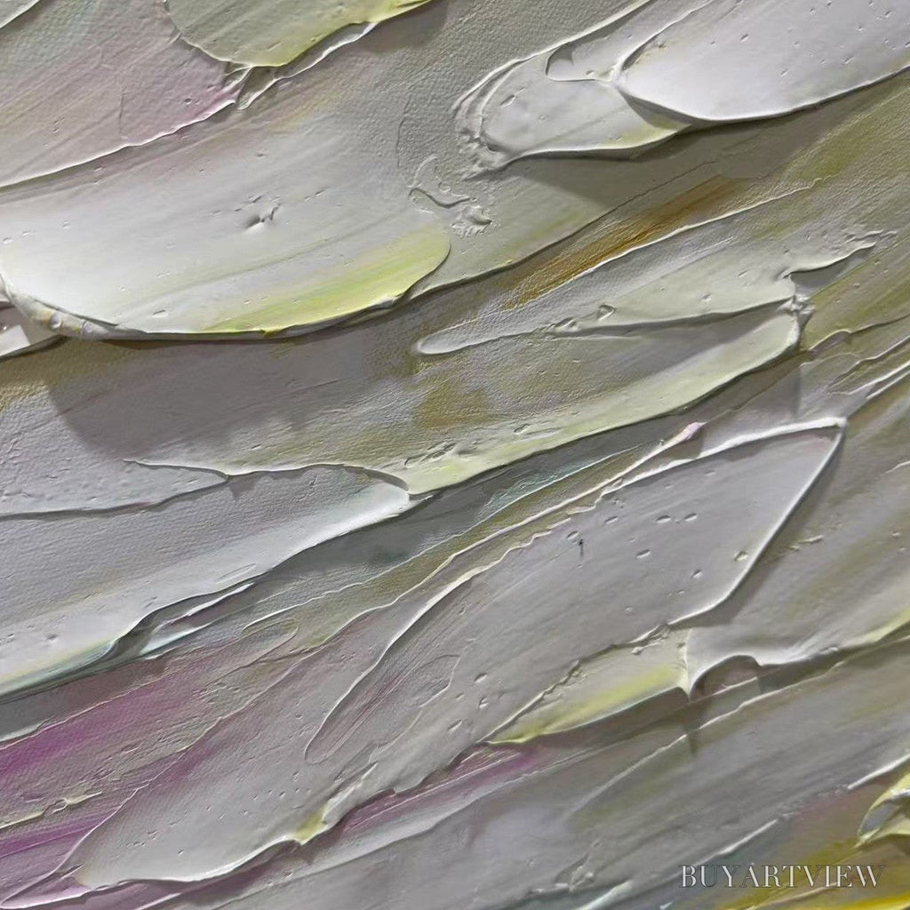 ARTOVITAS Pastel Dream – Textured Abstract Painting in Soft Hues, Horizontal - image 3