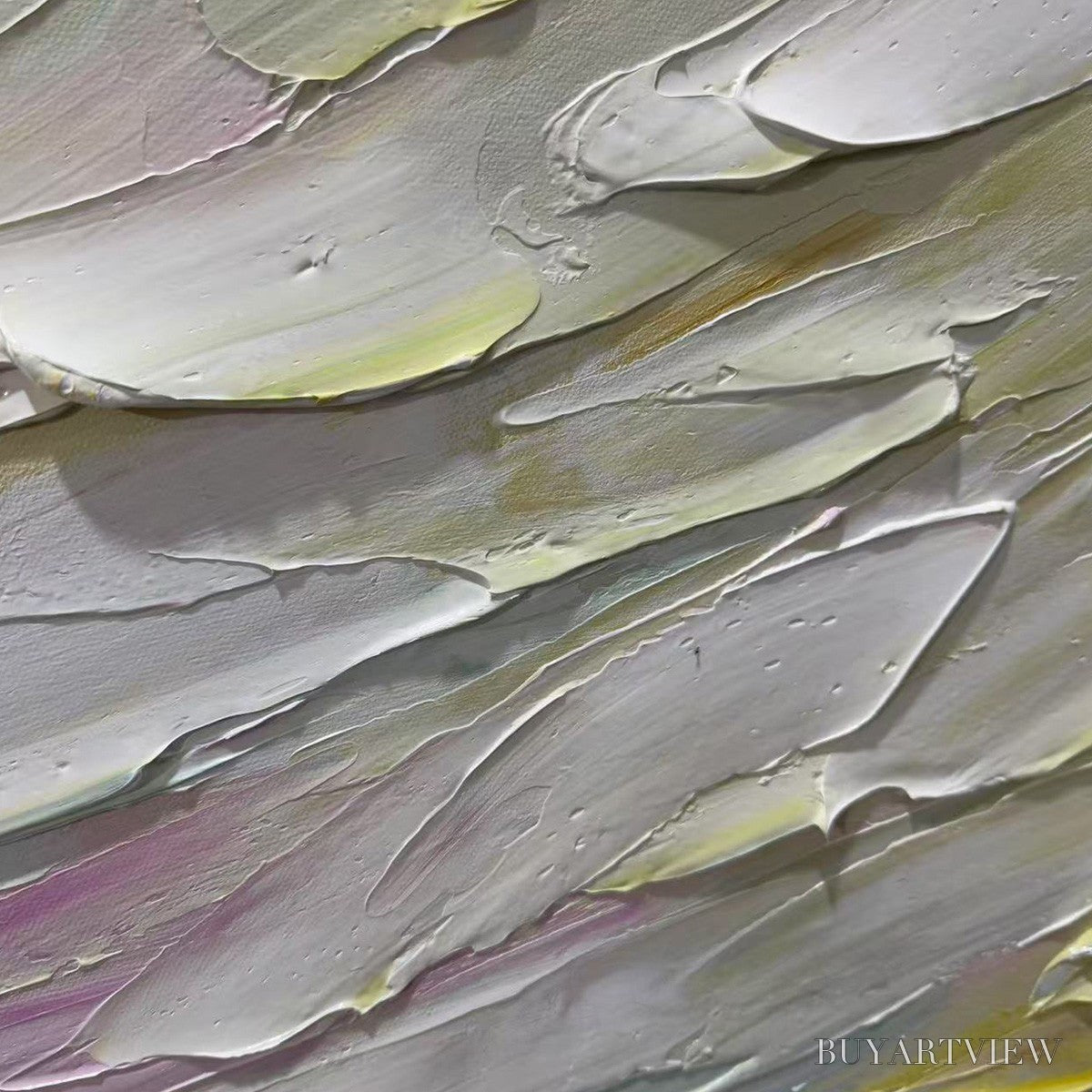 ARTOVITAS Pastel Dream – Textured Abstract Painting in Soft Hues, Horizontal - image 3