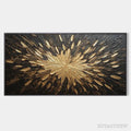 ARTOVITAS Golden Burst – Textured Abstract Painting in Gold and Black - image 1