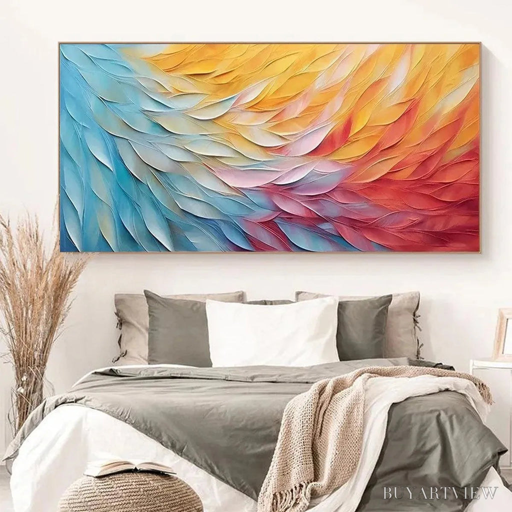 ARTOVITAS Golden Waves – Textured Abstract Painting, Horizontal - image 2