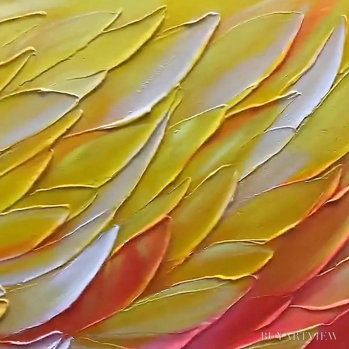 ARTOVITAS Golden Waves – Textured Abstract Painting, Horizontal - image 3