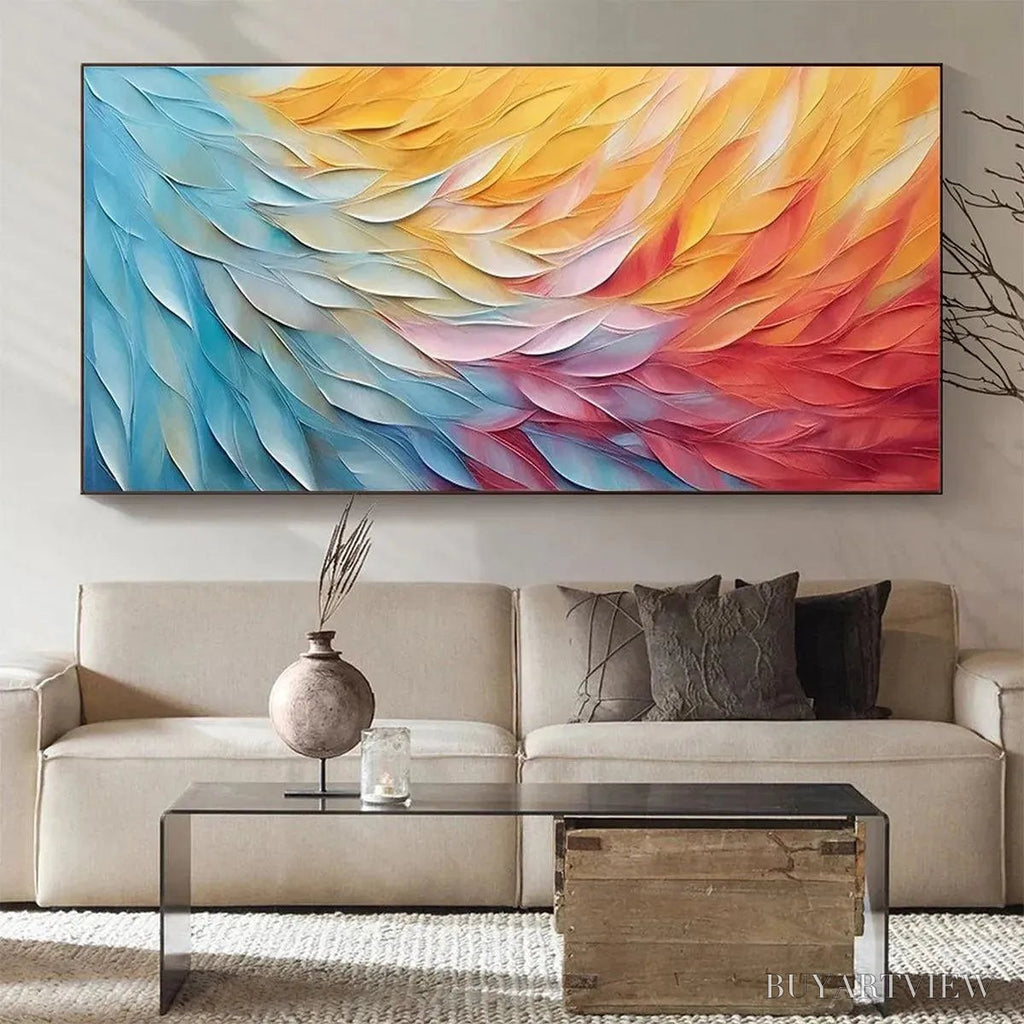 ARTOVITAS Golden Waves – Textured Abstract Painting, Horizontal - image 4