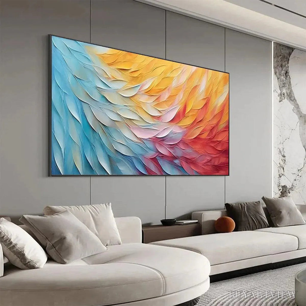 ARTOVITAS Golden Waves – Textured Abstract Painting, Horizontal - image 5