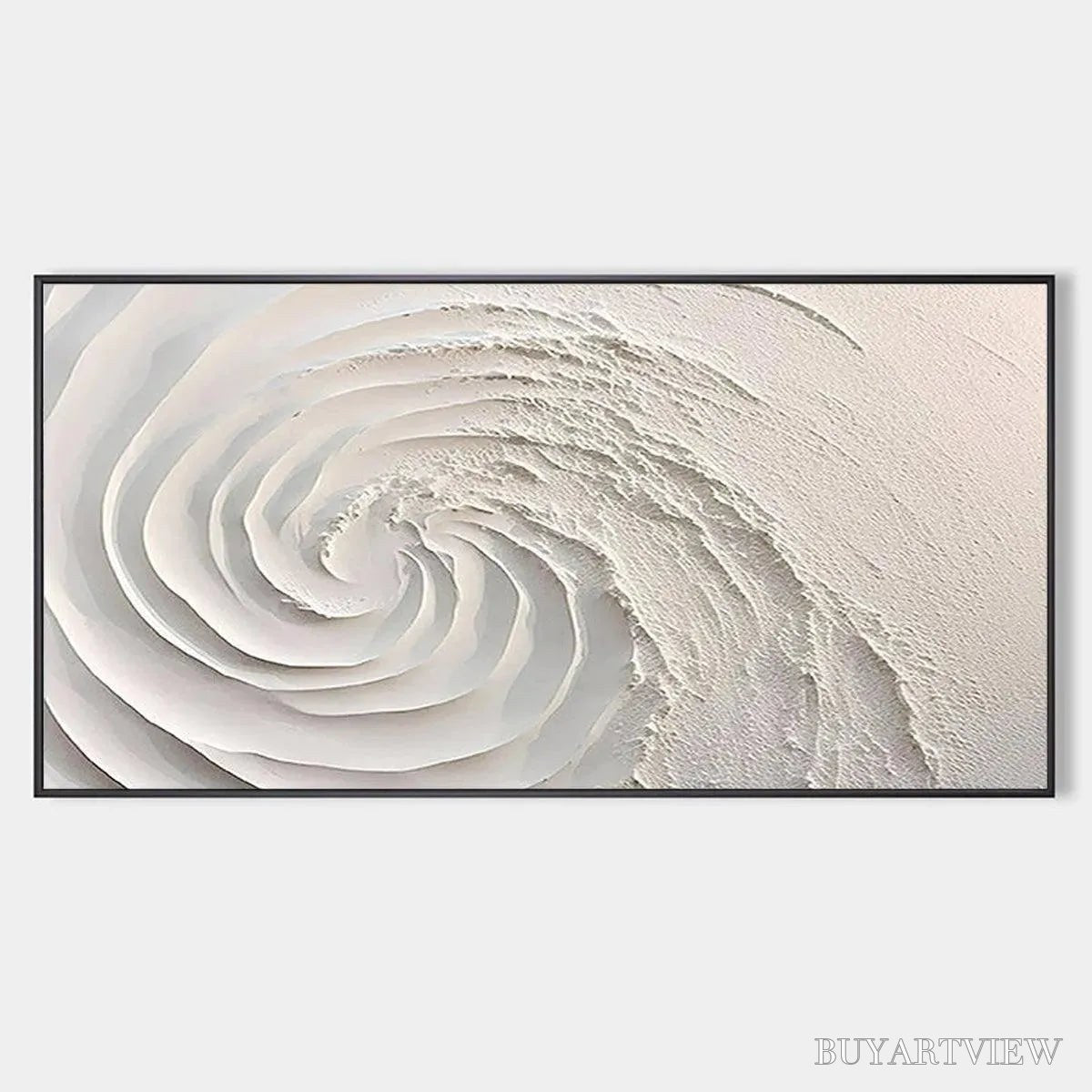 ARTOVITAS Whirlwind – Textured White Abstract Swirl Painting - image 1